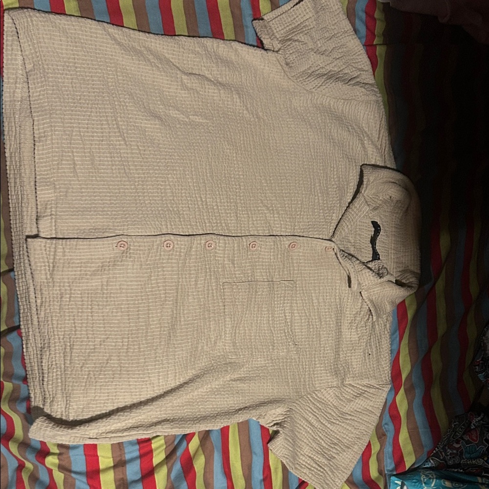 Men's Beige Short Sleeve Shirt by Rustic Souls designed in NYC